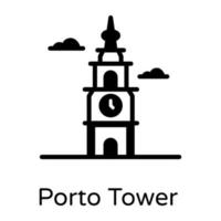 torre de porto y punto de referencia vector