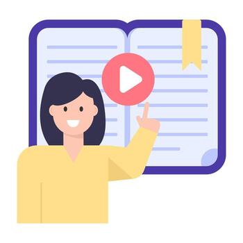 video aprendizaje y tutorial vector