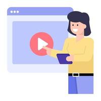 video aprendizaje y tutorial vector