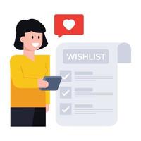 Wishlist and Shopping list vector