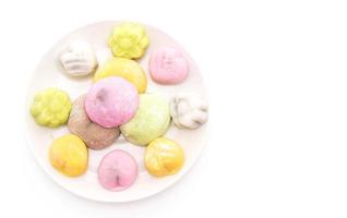 Dessert mochi on white background photo