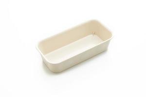 Plastic tray or plastic box isolated on white background photo