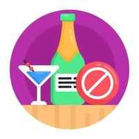 No Alcohol  and Drinks vector