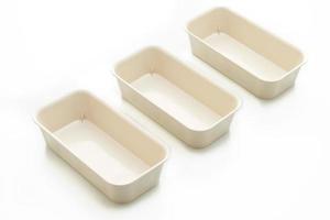 Plastic tray or plastic box isolated on white background photo