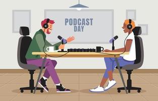 día internacional del podcast vector