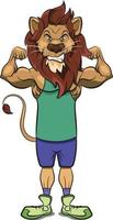 Strong Body Builder Lion with Muscles vector