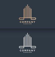 Real estate Logo with line style vector