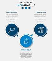 Plantilla de negocio de diseño infográfico con iconos y 3 opciones o pasos. vector