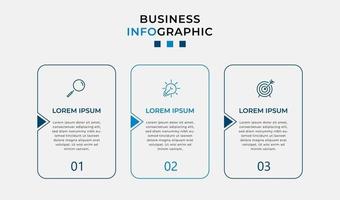 Plantilla de negocio de diseño infográfico con iconos y 3 opciones o pasos. vector