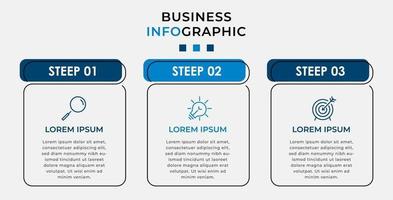 Plantilla de negocio de diseño infográfico con iconos y 3 opciones o pasos. vector