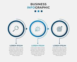 Plantilla de negocio de diseño infográfico con iconos y 3 opciones o pasos. vector