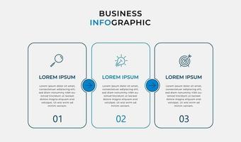 Plantilla de negocio de diseño infográfico con iconos y 3 opciones o pasos. vector