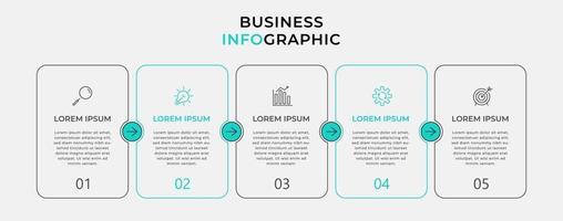 Plantilla de negocio de diseño infográfico con iconos y 5 opciones o pasos. vector