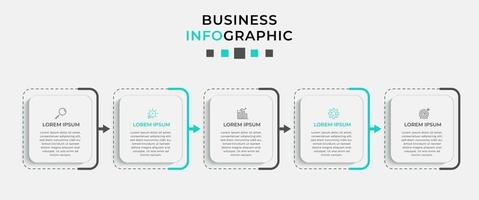 Infographic design business template with icons and 5 options or steps vector