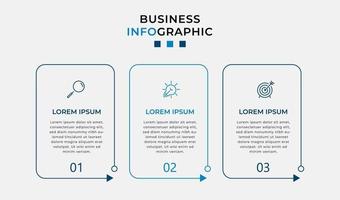 Plantilla de negocio de diseño infográfico con iconos y 3 opciones o pasos. vector