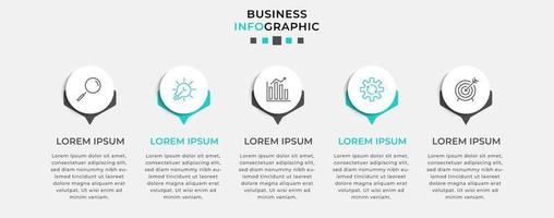 Infographic design business template with icons and 5 options or steps vector