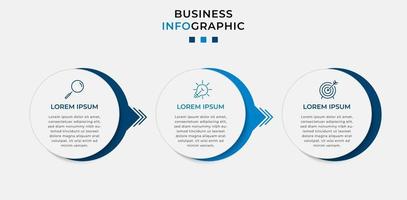 Plantilla de negocio de diseño infográfico con iconos y 3 opciones o pasos. vector