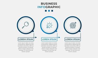 Plantilla de negocio de diseño infográfico con iconos y 3 opciones o pasos. vector