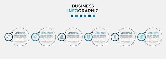 Infographic design business template with icons and 6 options or steps vector