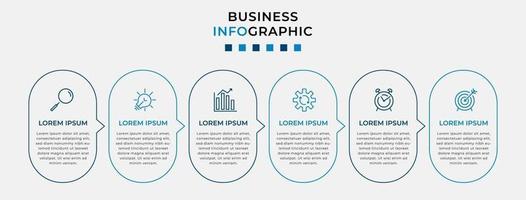 Infographic design business template with icons and 6 options or steps vector