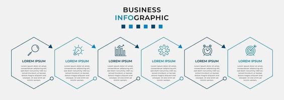 Infographic design business template with icons and 6 options or steps vector