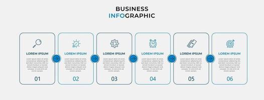 Infographic design business template with icons and 6 options or steps vector