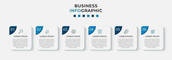 Infographic design business template with icons and 6 options or steps vector