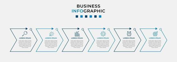 Infographic design business template with icons and 6 options or steps vector