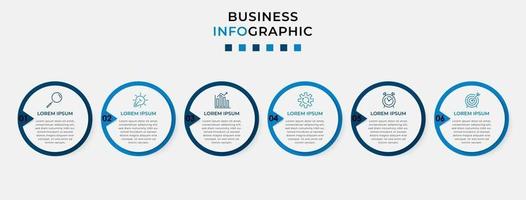 Infographic design business template with icons and 6 options or steps vector