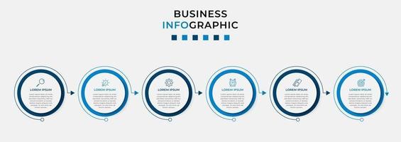 Infographic design business template with icons and 6 options or steps vector