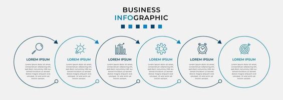 Infographic design business template with icons and 6 options or steps vector