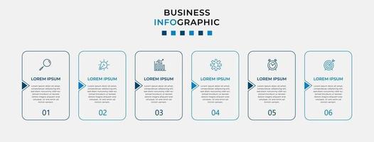 Infographic design business template with icons and 6 options or steps vector