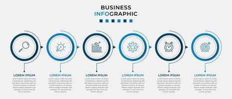 Infographic design business template with icons and 6 options or steps vector