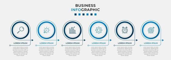 Infographic design business template with icons and 6 options or steps vector