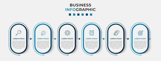 Infographic design business template with icons and 6 options or steps vector