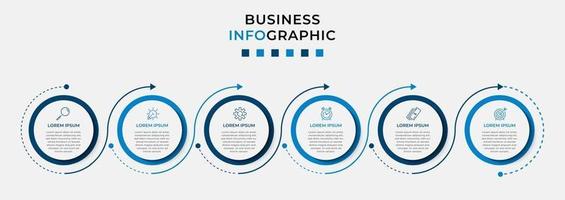 Infographic design business template with icons and 6 options or steps vector