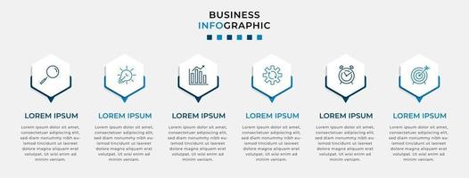 Infographic design business template with icons and 6 options or steps vector