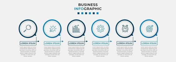 Infographic design business template with icons and 6 options or steps vector