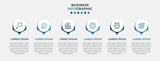 Infographic design business template with icons and 6 options or steps vector