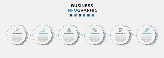 Infographic design business template with icons and 6 options or steps vector