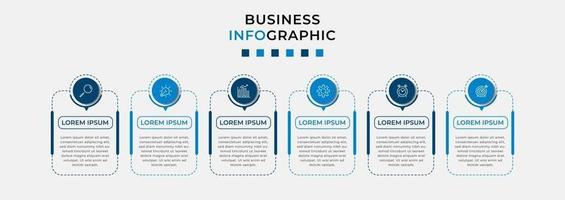 Infographic design business template with icons and 6 options or steps vector