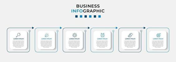 Infographic design business template with icons and 6 options or steps vector