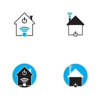 Eco smart home technology vector template illustration