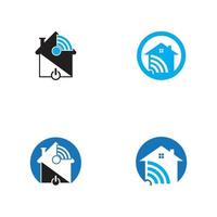 Eco smart home technology vector template illustration