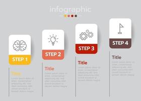 La plantilla de infografía tiene paso u opción. vector