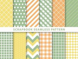 Collection of scrapbook seamless pattern vector