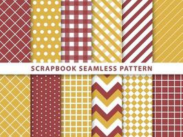 Collection of scrapbook seamless pattern vector