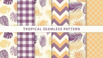 Collection of tropical seamless pattern vector