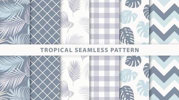 Collection of tropical seamless pattern vector