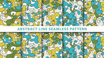 Collection abstract line seamless pattern vector